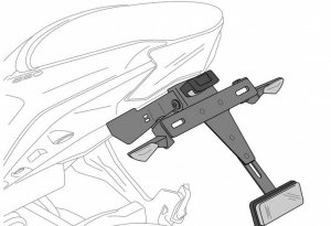 Adjustable license support PUIG Crni