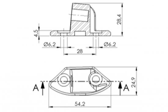 Mirror adaptor PUIG 9639N Crni to fairing