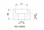 Mirror adaptor PUIG 9990N Crni bar end