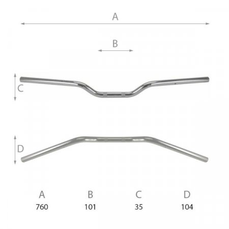 Handlebar DOMINO 184171080 Road low bend chronium plated