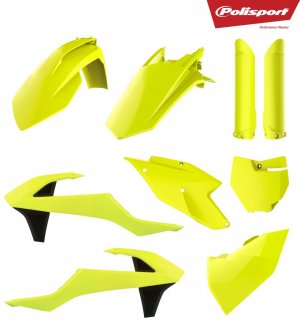 Plastic body kit POLISPORT Flo yellow