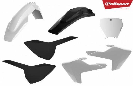 Plastic body kit POLISPORT 90828 white/black