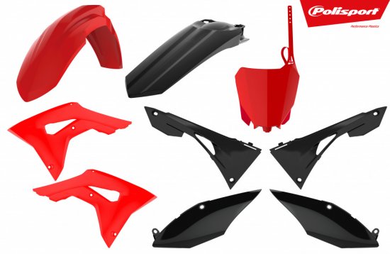 Plastic body kit POLISPORT 90833 red/black