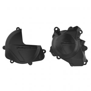 Clutch and ignition cover protector kit POLISPORT Crni