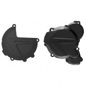 Clutch and ignition cover protector kit POLISPORT Crni