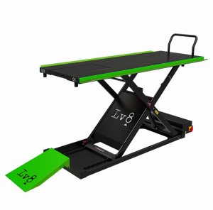 Motorcycle lift LV8 EG600CE.G GOLDRAKE 600C FLOOR VERSION with electro-hydraulic unit (black and green RAL 6018)
