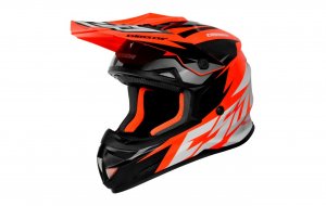 Motocross Helmet CASSIDA CROSS CUP TWO orange fluo/ white/ black/ grey XS