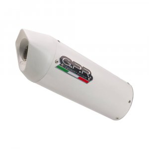 Slip-on exhaust GPR ALBUS EVO4 White glossy including removable db killer and link pipe