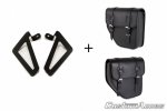 Leather saddlebag CUSTOMACCES API002N IBIZA Crni pair, with universal support