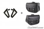 Leather saddlebag CUSTOMACCES APS002N SANT LOUIS Crni pair, with universal support
