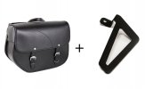 Leather saddlebag CUSTOMACCES APS005N SANT LOUIS Crni left, with universal support