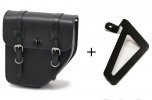 Leather saddlebag CUSTOMACCES APS015N IBIZA Crni right, with side metal base + universal support