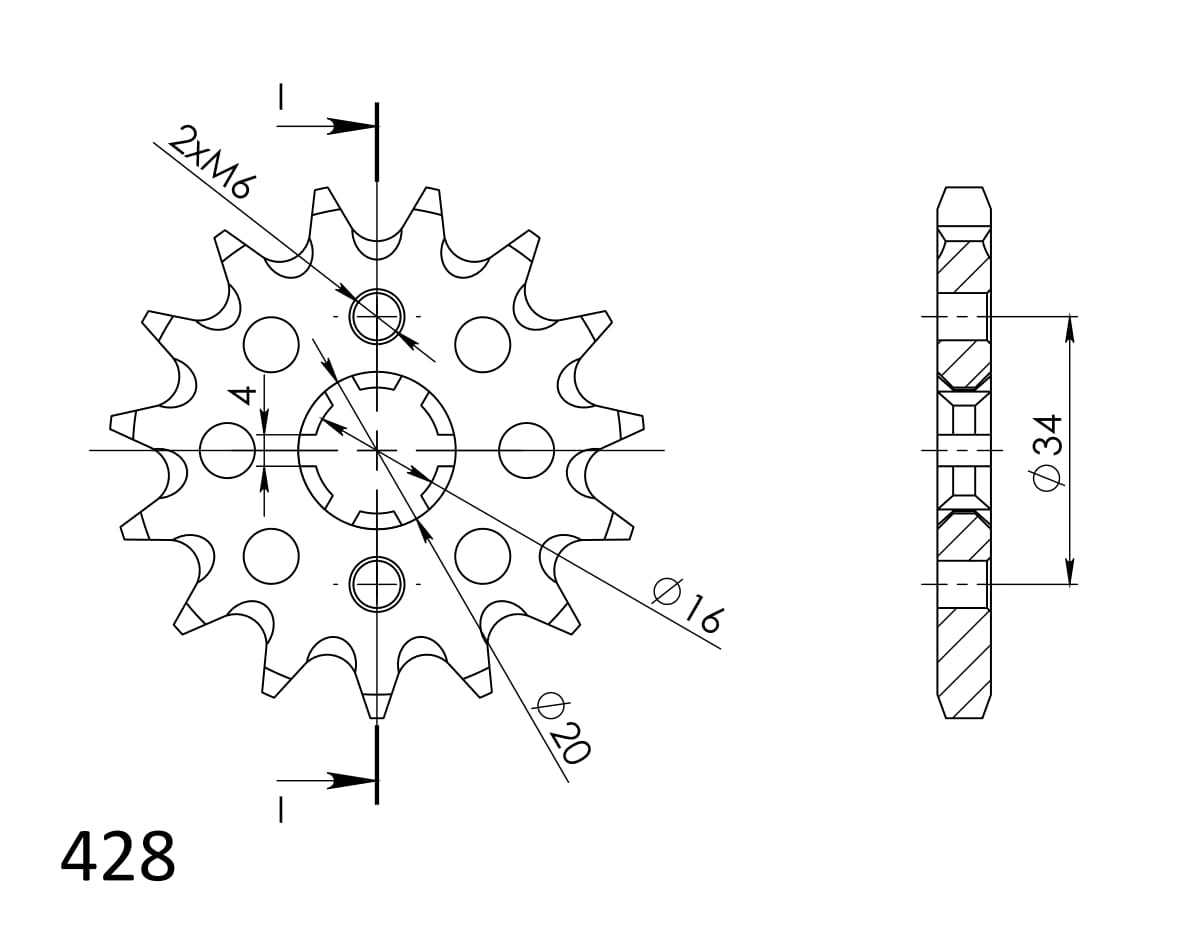 Prednji lančanik SUPERSPROX CST-1263:17 17T, 428