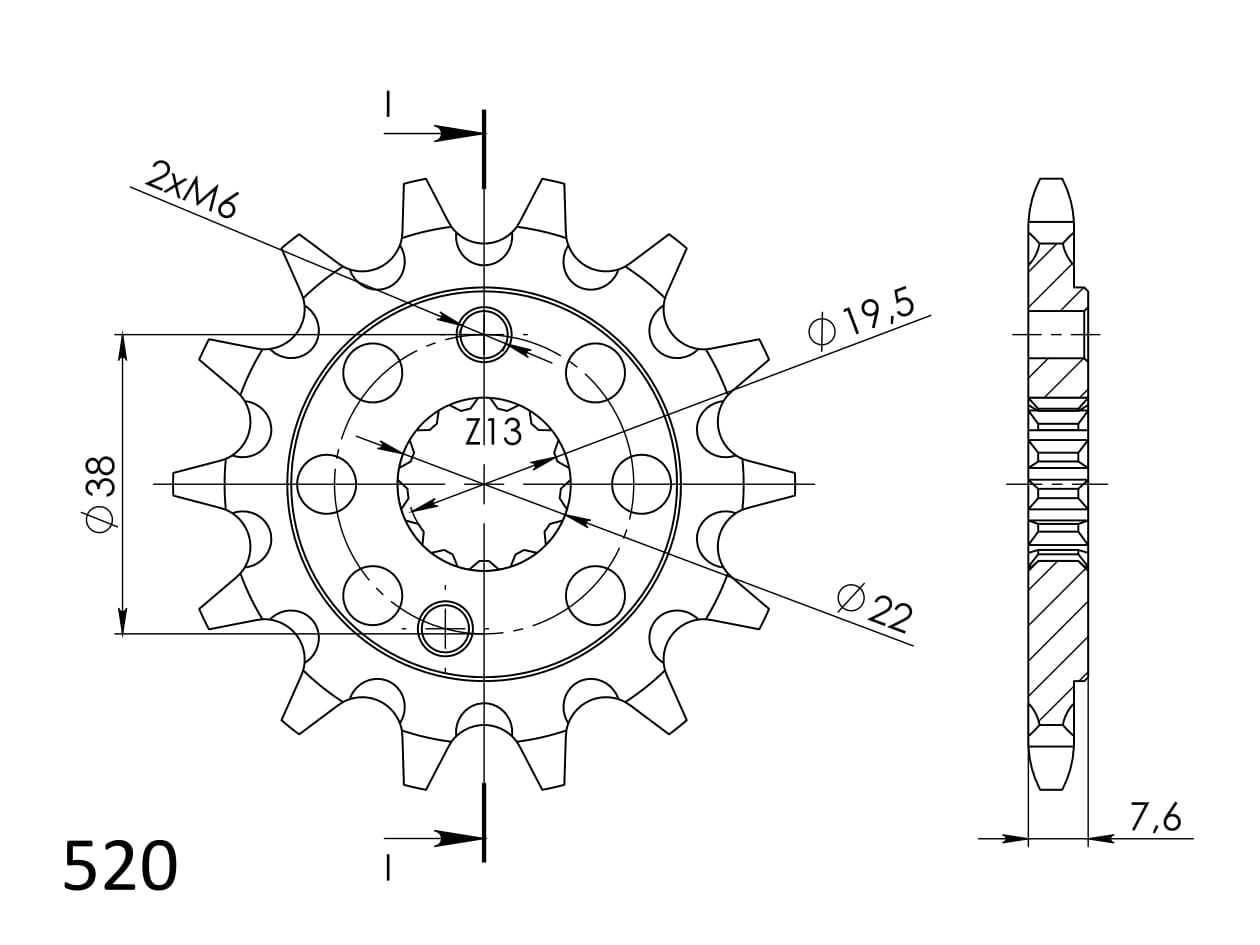 Prednji lančanik SUPERSPROX CST-1401:14 14T, 520