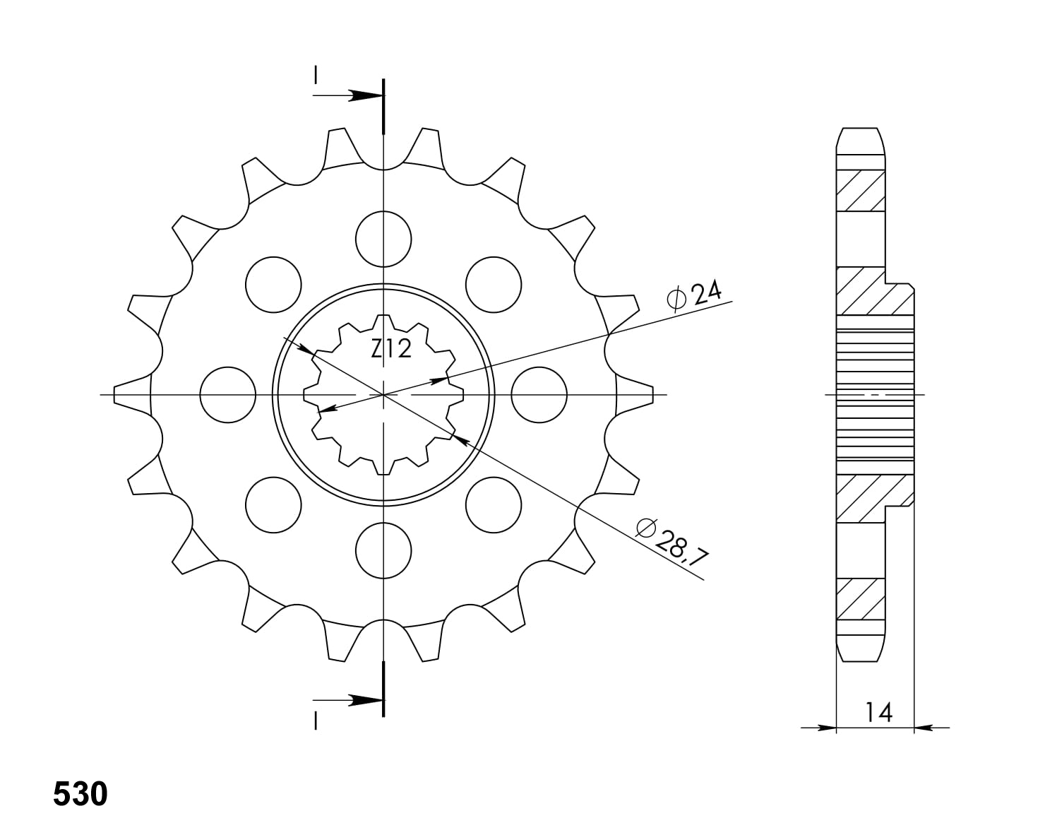 Prednji lančanik SUPERSPROX CST-1529:17 17T, 530