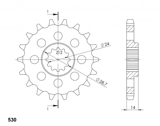 Prednji lančanik SUPERSPROX CST-1529:17 17T, 530