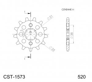 Prednji lančanik SUPERSPROX CST-1573:13 13T, 520