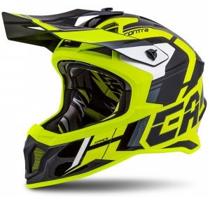 Motocross Helmet CASSIDA Cross Pro II Contra fluo yellow/ black/ grey/ white XS