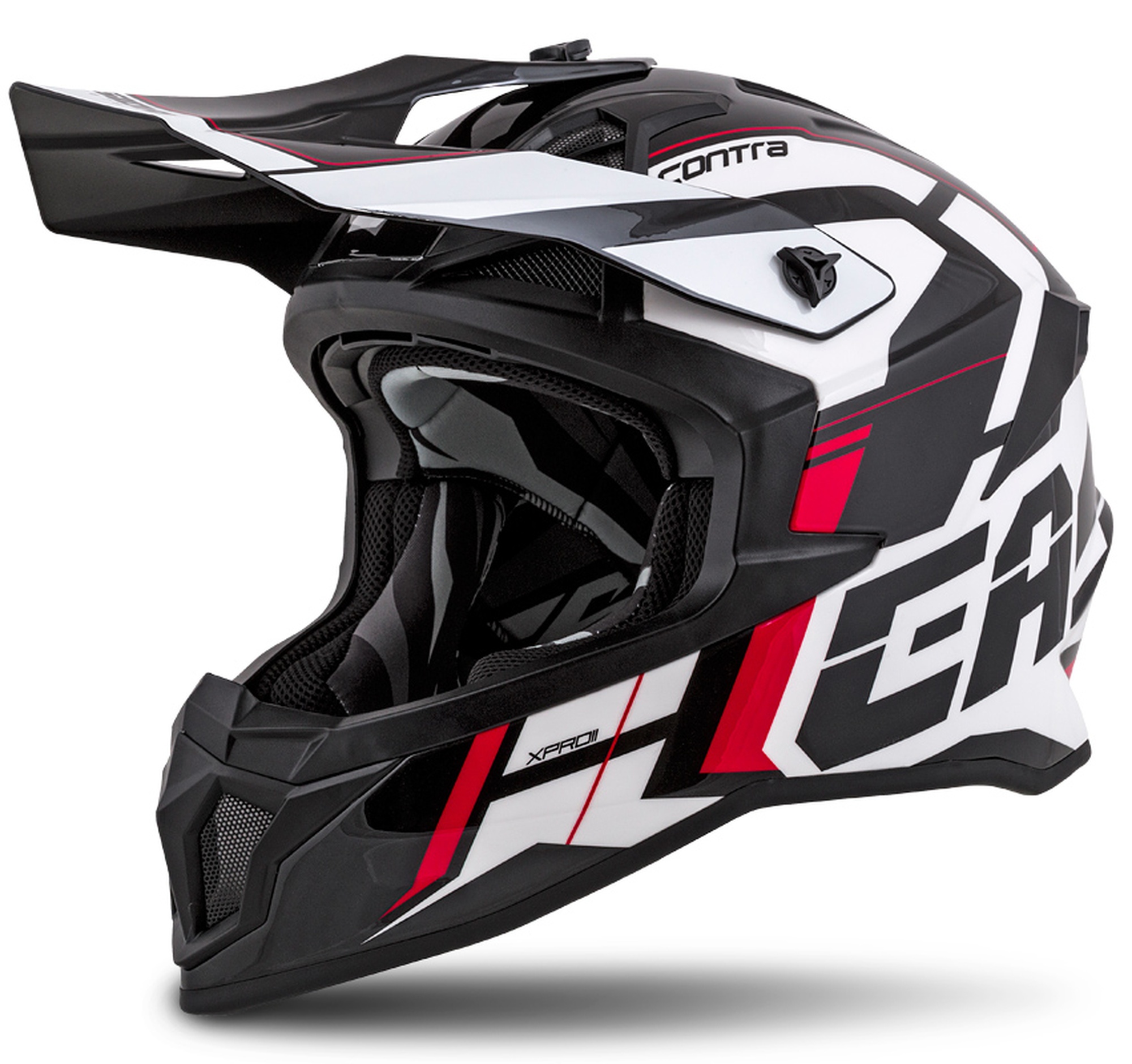 Motocross Helmet CASSIDA Cross Pro II Contra white/ red/ black 2XL