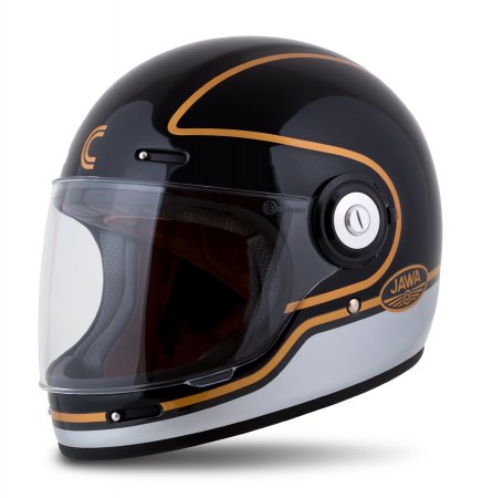 Full face helmet CASSIDA Fibre Jawa Sport black/ silver/ gold XL