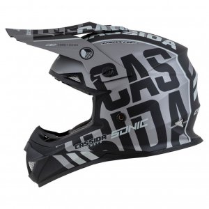 Motocross Helmet CASSIDA CROSS CUP SONIC matt grey /black XS