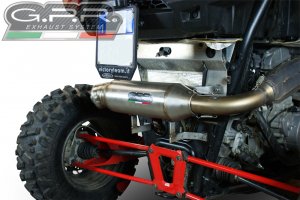 Slip-on exhaust GPR POWER BOMB Brushed Stainless steel including removable db killer and link pipe