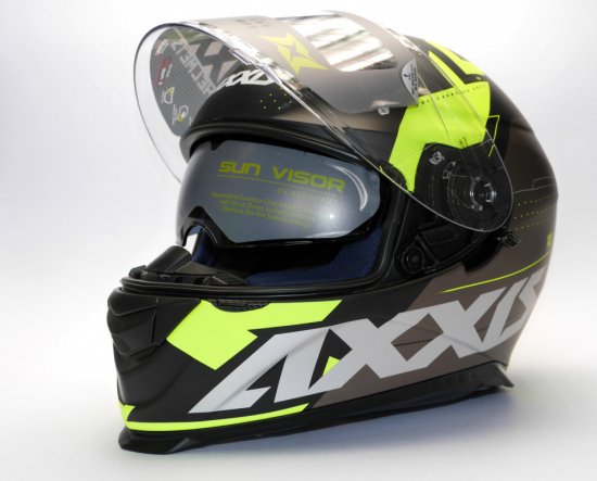 FULL FACE helmet AXXIS EAGLE SV DIAGON D2 matt fluor yellow XL